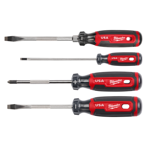 Milwaukee Screwdriver Set USA Made Cushion Grip 4pc