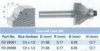 Mastercut Router Bit Curved Line 1/2in x 1/2in
