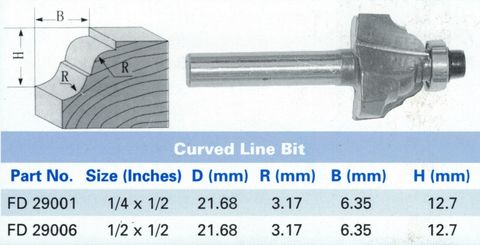 Mastercut Router Bit Curved Line 1/2in x 1/2in