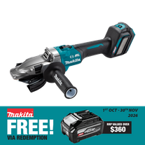 Makita XGT Cordless Angle Grinder 125mm BL Flat Head Slide Switch 40v - Skin