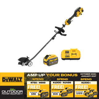 DEWALT FLEXVOLT Cordless Split Boom Power Head with Edger Attachment 54V 9Ah