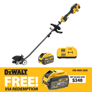 DEWALT FLEXVOLT Cordless Split Boom Power Head with Edger Attachment 54V 9Ah