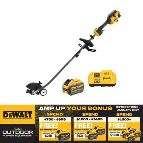 DEWALT FLEXVOLT Cordless Split Boom Power Head with Edger Attachment 54V 9Ah