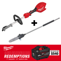 Milwaukee M18 FUEL QUIK-LOK Power Head 18V - Bare Tool + Pole Saw Attachment