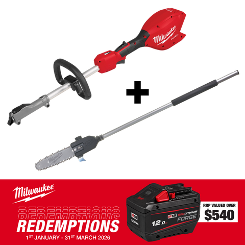 Milwaukee M18 FUEL QUIK-LOK Power Head 18V - Bare Tool + Pole Saw Attachment