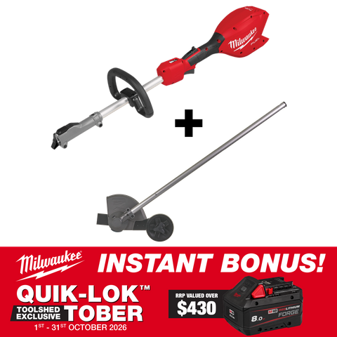 Milwaukee M18 FUEL QUIK-LOK Power Head + Edger Attachment with BONUS