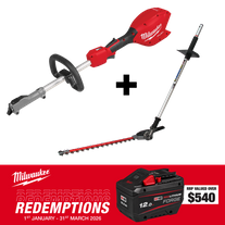Milwaukee M18 FUEL QUIK-LOK Power Head 18V -Bare Tool + Hedge Trimmer Attachment