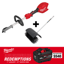 Milwaukee M18 FUEL QUIK-LOK Power Head 18V -Bare Tool + Bristle Brush Attachment