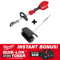 Milwaukee M18 FUEL QUIK-LOK Power Head + Bristle Brush Attachment with BONUS