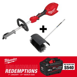Milwaukee M18 FUEL QUIK-LOK Power Head 18V -Bare Tool + Bristle Brush Attachment
