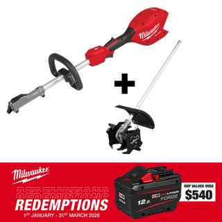 Milwaukee M18 FUEL QUIK-LOK Power Head 18V - Bare Tool + Cultivator Attachment
