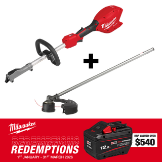 Milwaukee M18 FUEL QUIK-LOK Power Head 18V - Bare Tool + Line Trimmer Attachment