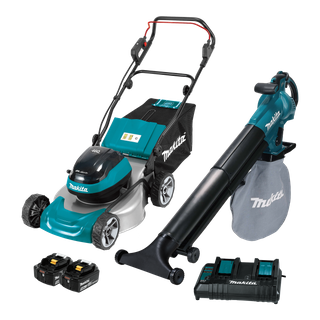 Makita LXT Cordless Lawn Mower & Blower 5Ah Kit