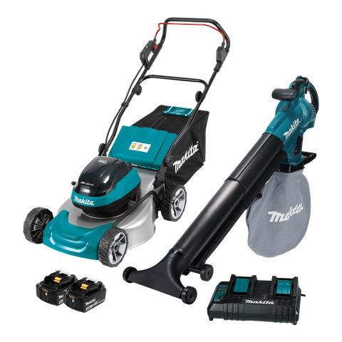 Makita LXT Cordless Lawn Mower & Blower 5Ah Kit