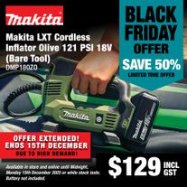 Makita LXT Cordless Inflator Olive 121psi 18V - Bare Tool