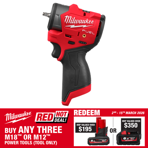 Milwaukee M12 FUEL Cordless Impact Wrench Sub-Compact 1/4in 12V - Bare Tool