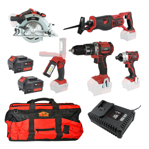 XHD Lithium Cordless Woodworking Kit 5pc Brushless 18V 5Ah