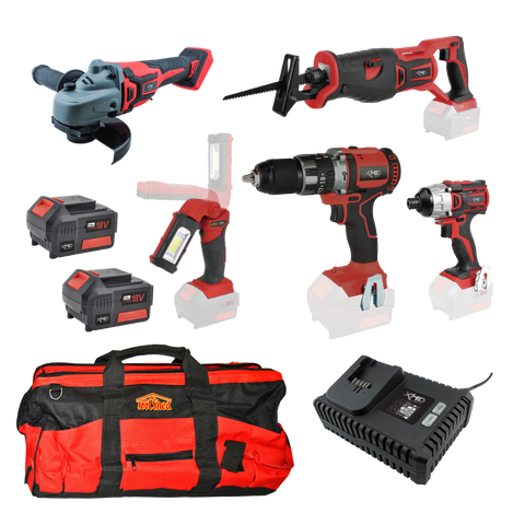XHD Lithium Cordless 5pc Workshop Kit Brushless 18V 5Ah