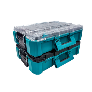 Makita MAKTRAK Medium Toolbox & Deep Medium Organiser Set