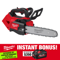 Milwaukee M18 FUEL Chainsaw Top Handle 12in 18V - Bare Tool with BONUS M18HB6