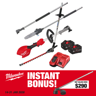 Milwaukee M18 FUEL Outdoor Power Head 3pc Kit 18V 8Ah with BONUS LTA Attachment