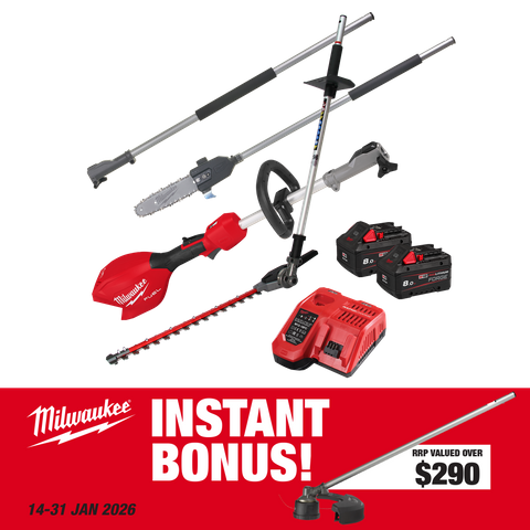Milwaukee M18 FUEL Outdoor Power Head 3pc Kit 18V 8Ah with BONUS LTA Attachment