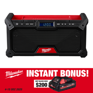 Milwaukee M18 Jobsite Radio 18V - Bare Tool with BONUS M18HB3