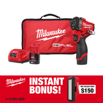 Milwaukee M12 FUEL Impact Wrench Stubby Gen2 1/2in 12V 2Ah with BONUS M12PAL-0