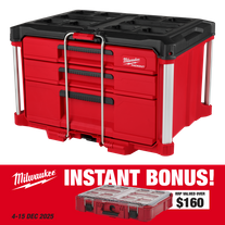Milwaukee PACKOUT 3 Drawer Tool Box Multi Depth with BONUS
