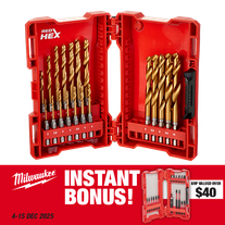 Milwaukee SHOCKWAVE RED HELIX Drill Bit Set Titanium 19pc with BONUS