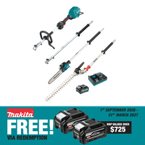 Makita XGT Multi-Function Outdoor Power Head Brushless 3pc Kit 40V 4Ah
