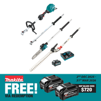 Makita XGT Multi-Function Outdoor Power Head Brushless 3pc Kit 40V 4Ah