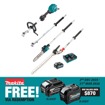 Makita XGT Multi-Function Outdoor Power Head Brushless 3pc Kit 40V 4Ah