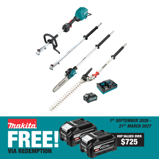 Makita XGT Multi-Function Outdoor Power Head Brushless 3pc Kit 40V 4Ah