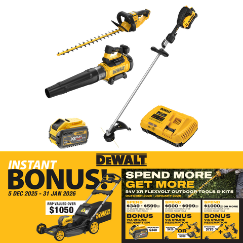 DeWalt FLEXVOLT Outdoor Combo Kit 3pc 54V 9Ah with BONUS