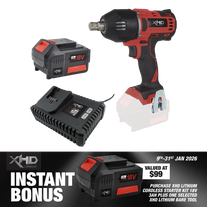 XHD Lithium Starter Kit 18V 3Ah with Impact Wrench 1/2in 400Nm 18V