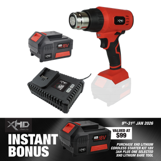 XHD Lithium Starter Kit 18V 3Ah with Heat Gun 18V