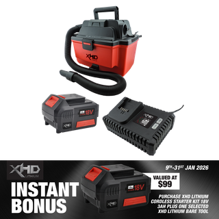XHD Lithium Starter Kit 18V 3Ah with Wet and Dry Vacuum Cleaner 18V