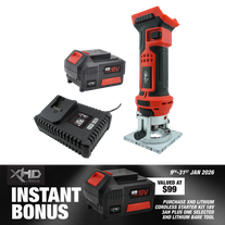 XHD Lithium Starter Kit 18V 3Ah with Router Trimmer 18V