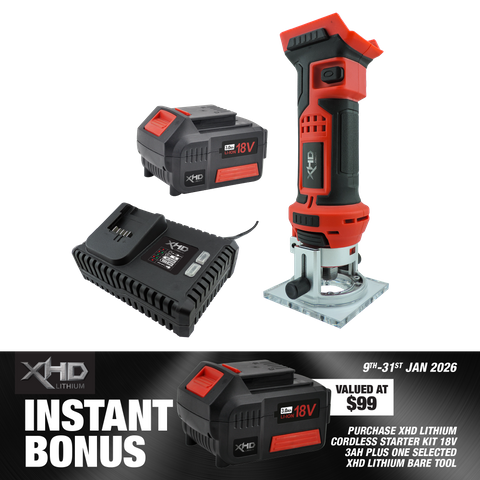 XHD Lithium Starter Kit 18V 3Ah with Router Trimmer 18V