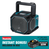 Makita XGT/LXT Cordless Bluetooth Speaker 18V/40V - Bare Tool with Bonus 5Ah