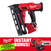 Milwaukee M18 FUEL Cordless Finish Nailer 16Ga 18V - Bare Tool with BONUS