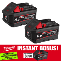 Milwaukee M18 REDLITHIUM FORGE Battery 18V 6Ah x2 with BONUS M18FB6