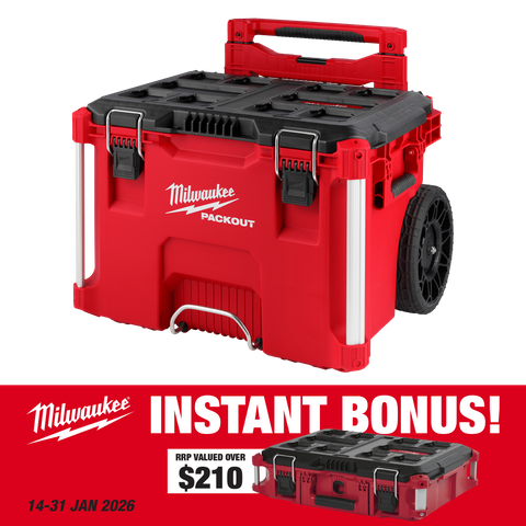 Milwaukee PACKOUT Low Profile Rolling Tool Box with BONUS PACKOUT Toolbox Small