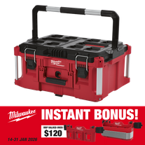 Milwaukee PACKOUT Large Tool Box with 2x BONUS PACKOUT Attachments