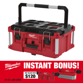 Milwaukee PACKOUT Large Tool Box with 2x BONUS PACKOUT Attachments
