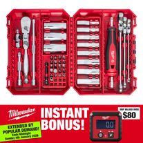 Milwaukee Tool Set 1/4in Dr 42pc with BONUS Digital Angle Gauge