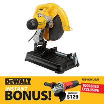 DeWalt Metal Cut off Saw with Bonus ToolShed Variable Speed Angle Grinder