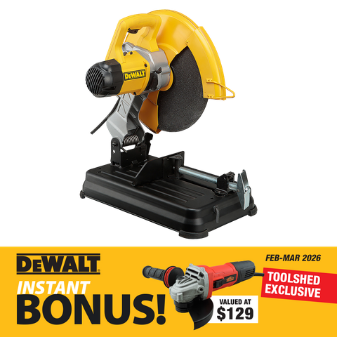 DeWalt Metal Cut off Saw with Bonus ToolShed Variable Speed Angle Grinder