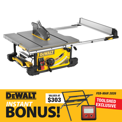 DEWALT Table Saw Heavy Duty 254mm 2000W with Bonus Stand and Bevel Box